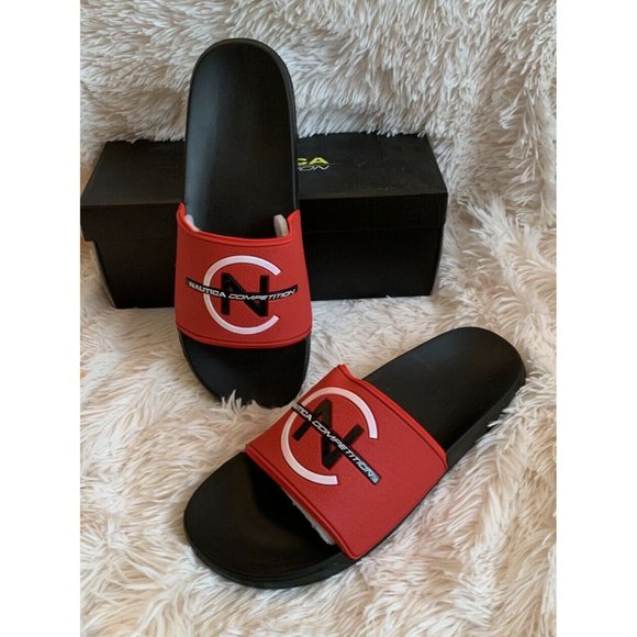 ?Men’s Sandals Nautica Competition Killian KM956-2 Slidees Size 13 Red /Black